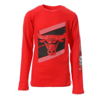 T-shirt Manches Longues Rouge Garçon NBA Chicago Bulls pas cher
