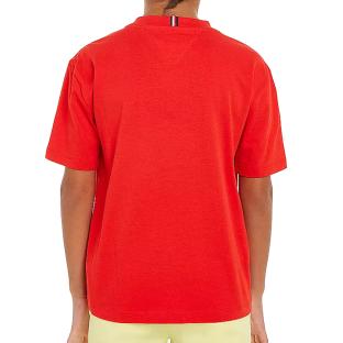 T-shirt Rouge Garçon Juniors Tommy Hilfiger Essential vue 2