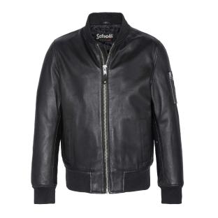 Veste en Cuir Noir Homme Schott LCBOMB pas cher