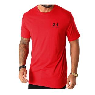 T-shirt Rouge Homme Under Armour Left Chest pas cher