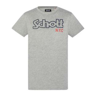 T-shirt Gris Homme Schott Vintage pas cher