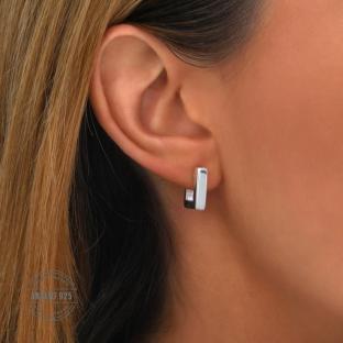 Boucles d'oreilles Créoles Carrées Argent Clio Blue BO0024 pas cher