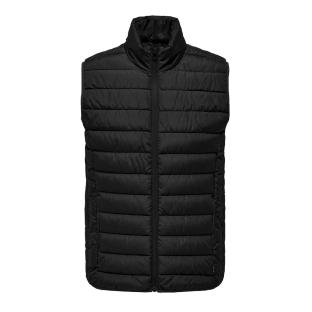 Doudoune sans Manche Noir Homme Only & Sons Quilt Vest pas cher