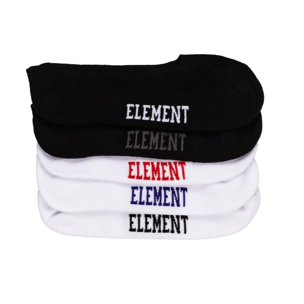 X5 Paires de Chaussettes Noir/Blanc Homme Element Lowrise pas cher