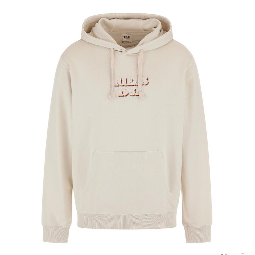 Sweat à Capuche Écru Homme Guess Embro pas cher