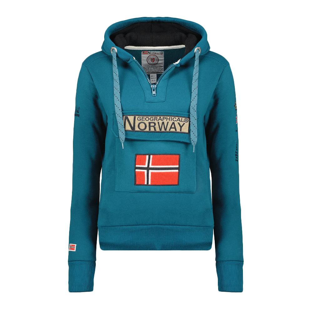 Sweat à Capuche Bleu Femme Geographical Norway Lady pas cher