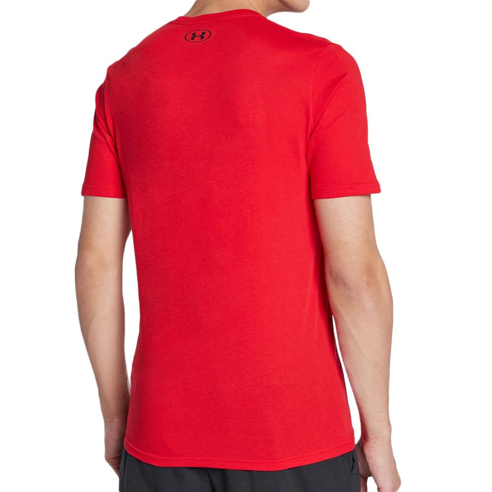 T-shirt Rouge Homme Under Armour Logo 1329590-601 vue 2