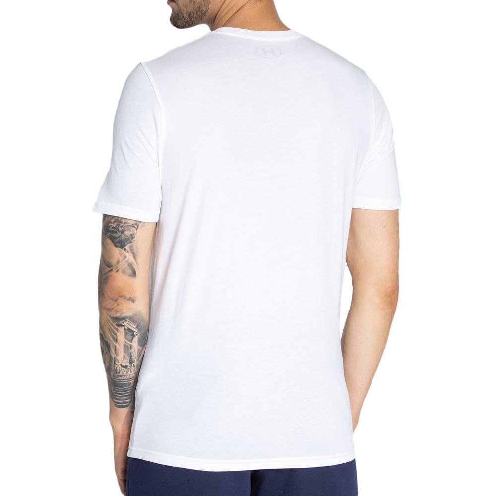 T-shirt Blanc Homme Under Armour Logo vue 2