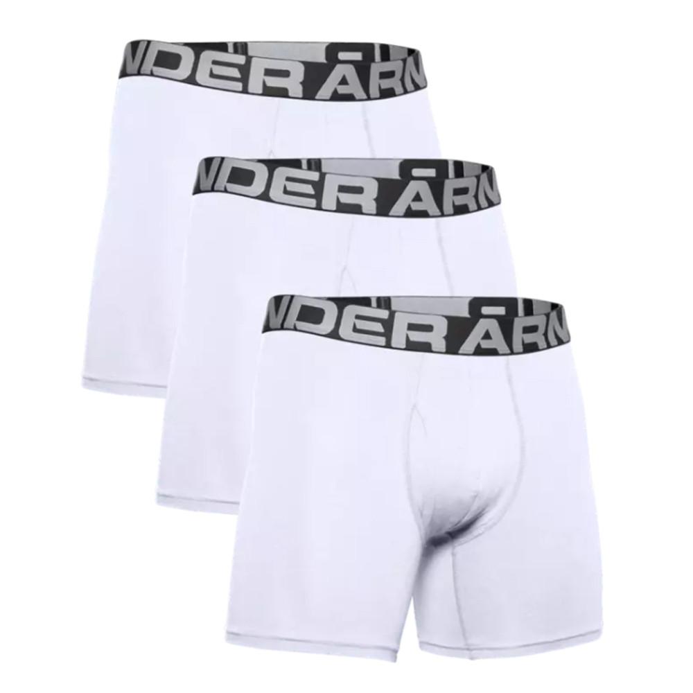 x3 Boxer Blanc Under Armour Ua Charged pas cher