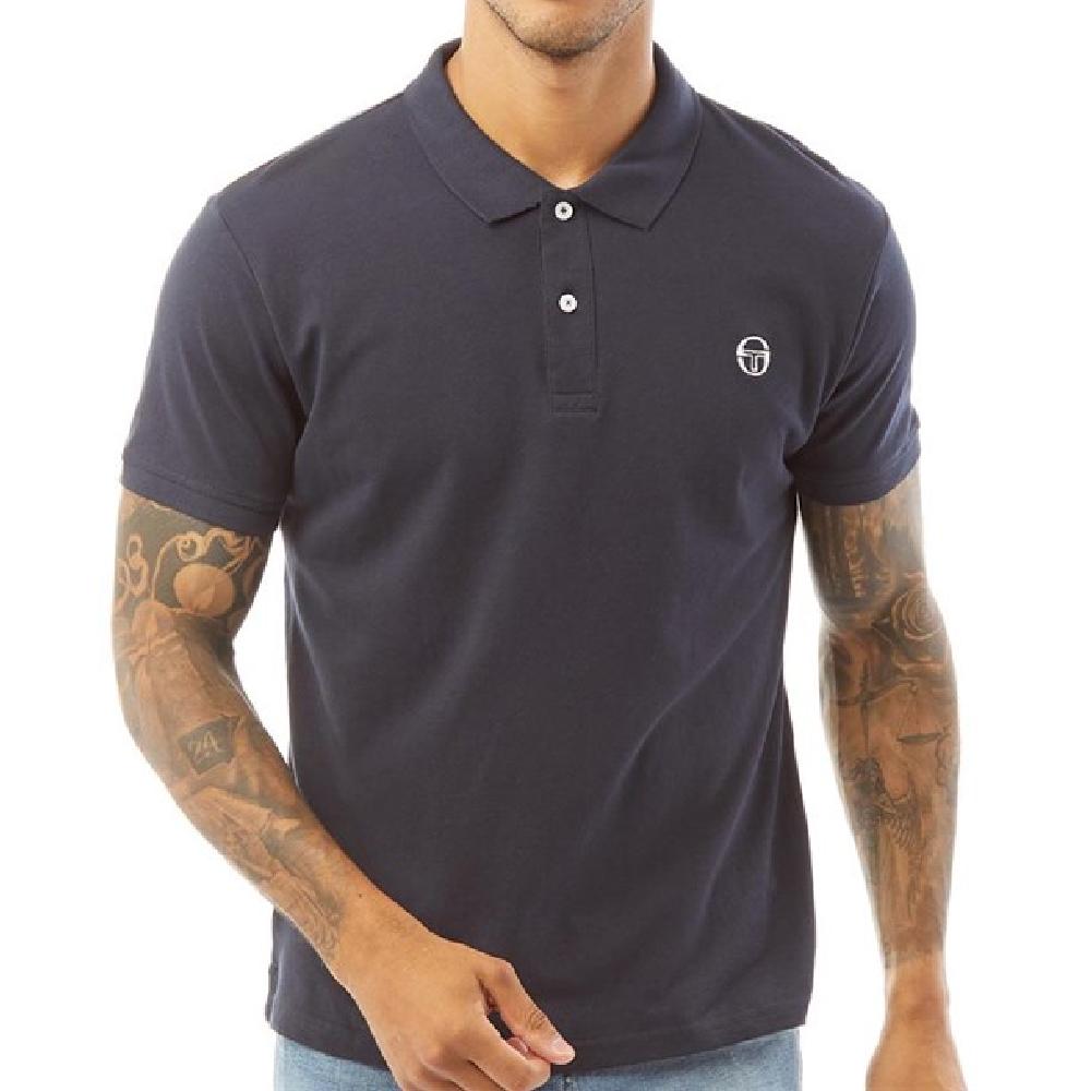 Polo Marine/Blanc Homme Sergio Tacchini Iconic pas cher