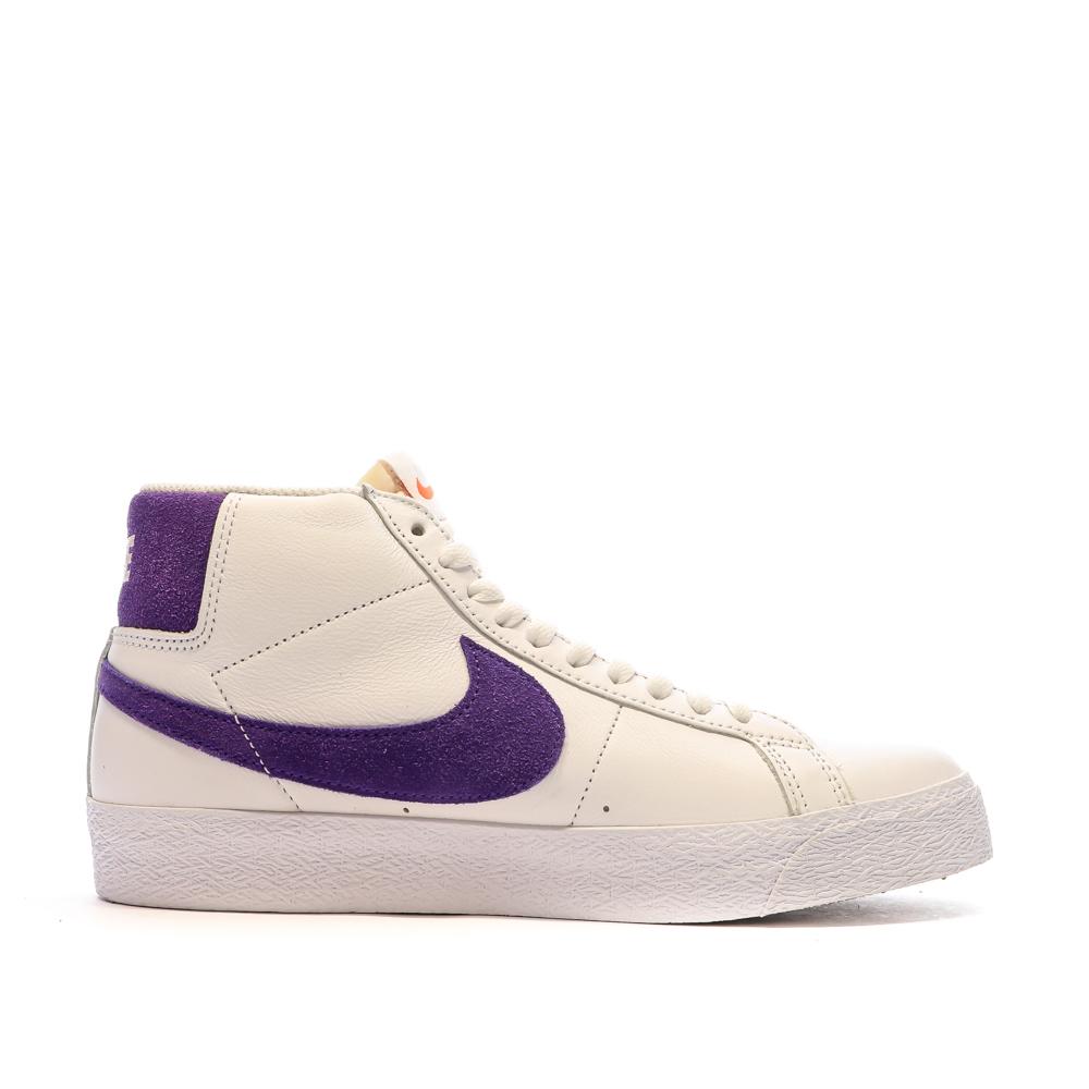 Baskets Blanc/Violette Homme Nike Sb Zoom Blazer Mid vue 2