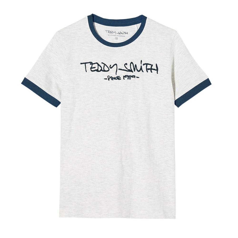 T-Shirt blanc chiné garçon Teddy Smith Ticlass3 pas cher