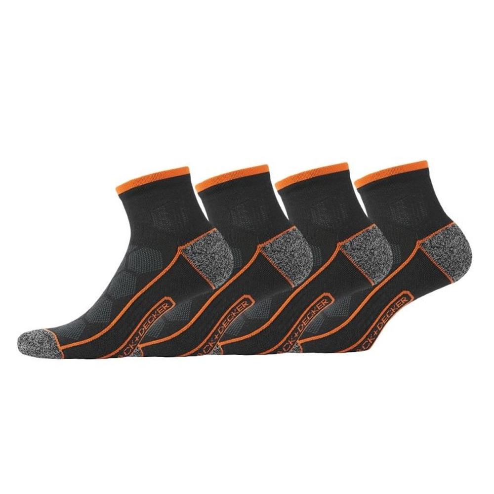 X2 Paires de Chaussettes Noir/Orange Black + Decker BXCL pas cher