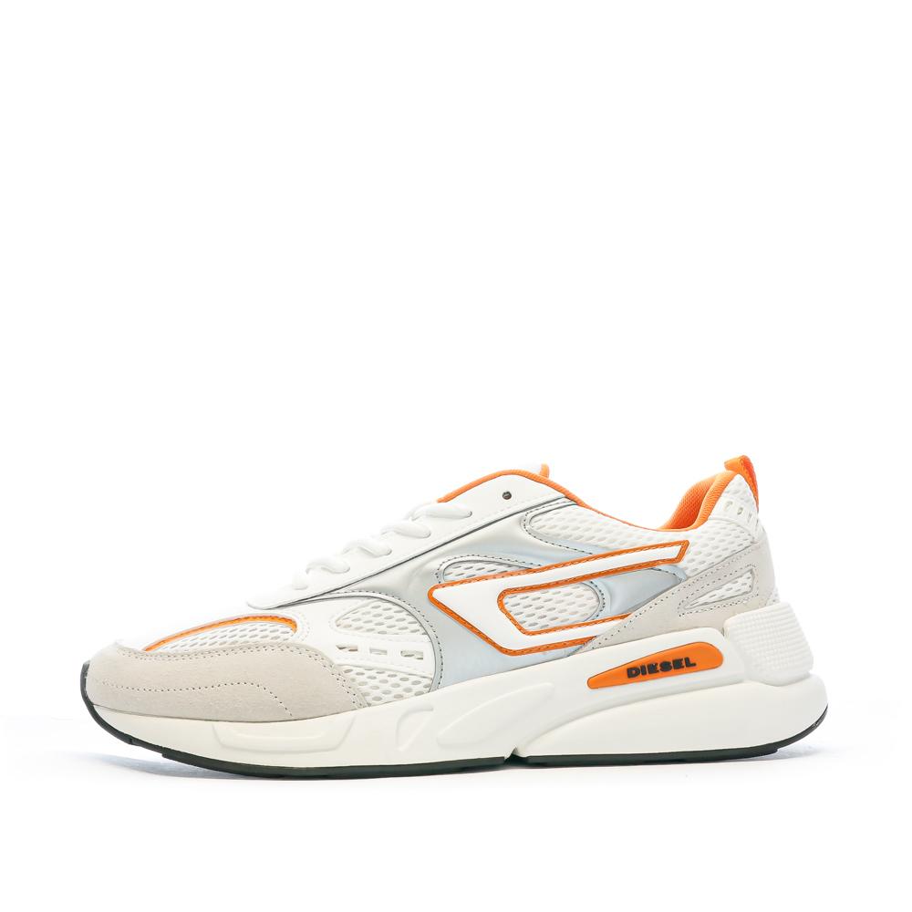 Baskets Blanches/Orange Homme Diesel Serendipity pas cher