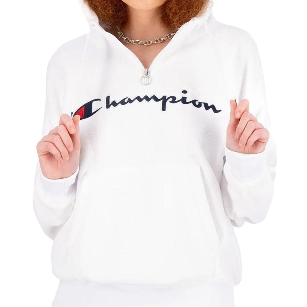 Sweat 1/2 Zip Blanc Femme Champion 114763 pas cher