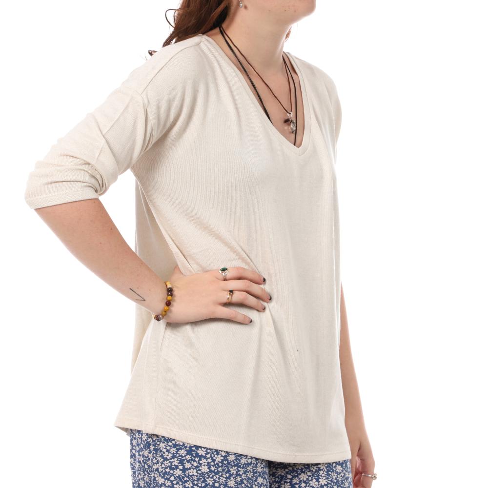 Pull Beige Femme Vero Moda Brianna 3/4 pas cher