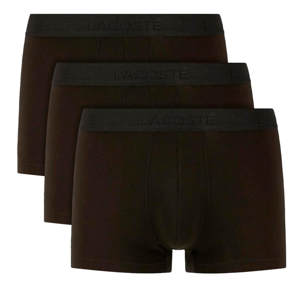 X3 Boxers Noir Homme Lacoste Core 5H3407 pas cher