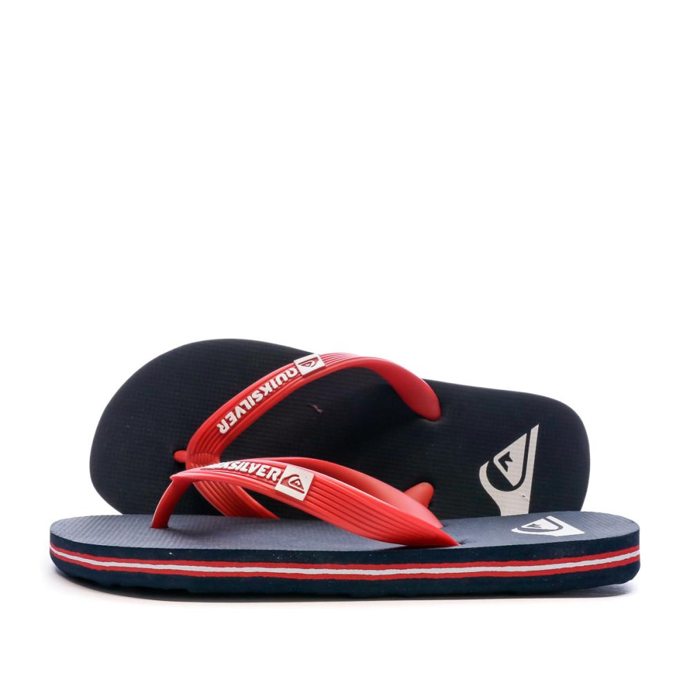 Tongs Rouge/Bleu Garçon Quiksilver Molokai pas cher