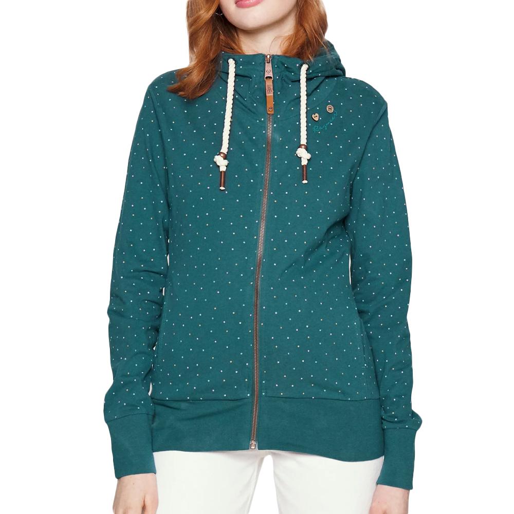 Sweat Zippé Vert Femme Ragwear Paya Dots pas cher