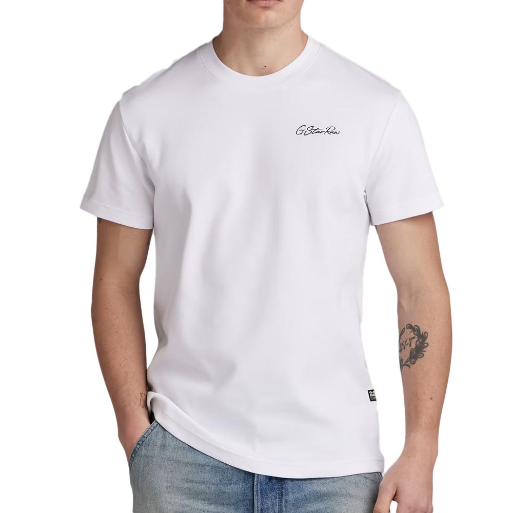 T-shirt Blanc Homme G-Star Raw D23897 pas cher