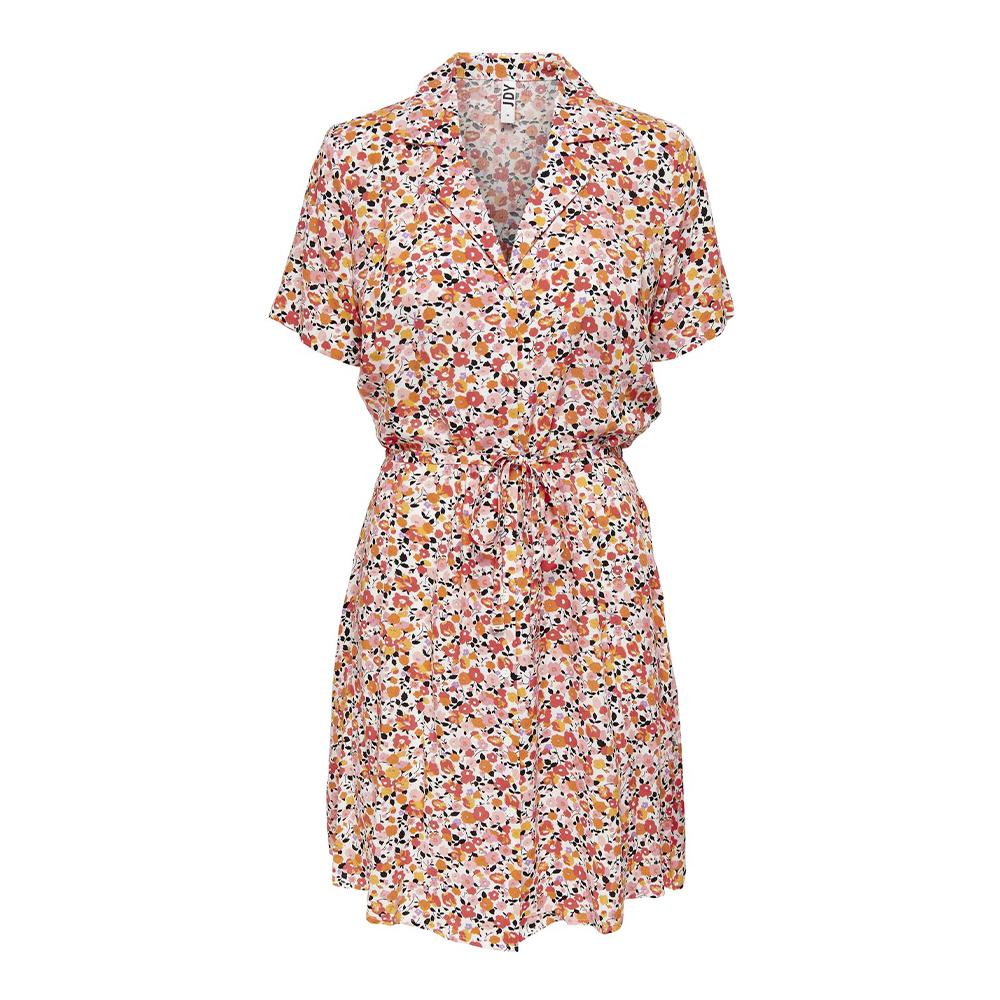 Robe Blanche/Orange à fleurs Femme JDY Starr pas cher