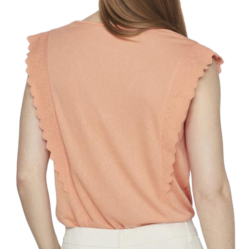 Blouse Orange Femme Vila Miosa vue 2