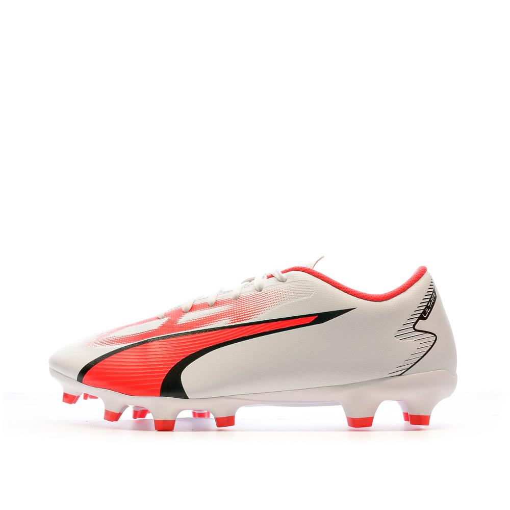 Chaussures de football Blanc/Rouge Homme Puma Ultra Play Fg/ag 107423-01 pas cher