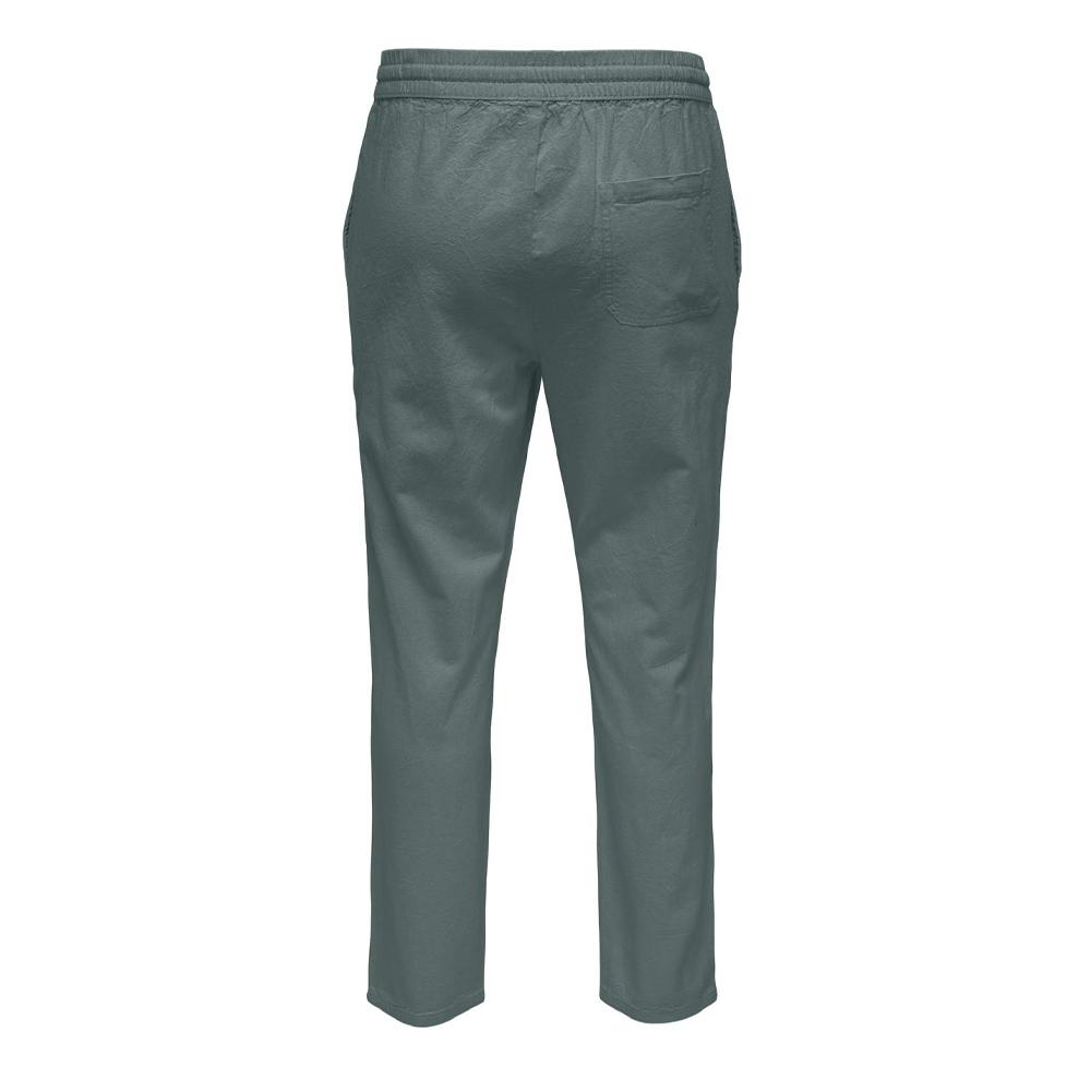 Pantalon Gris Homme ONLY & SONS Cot Lin vue 2