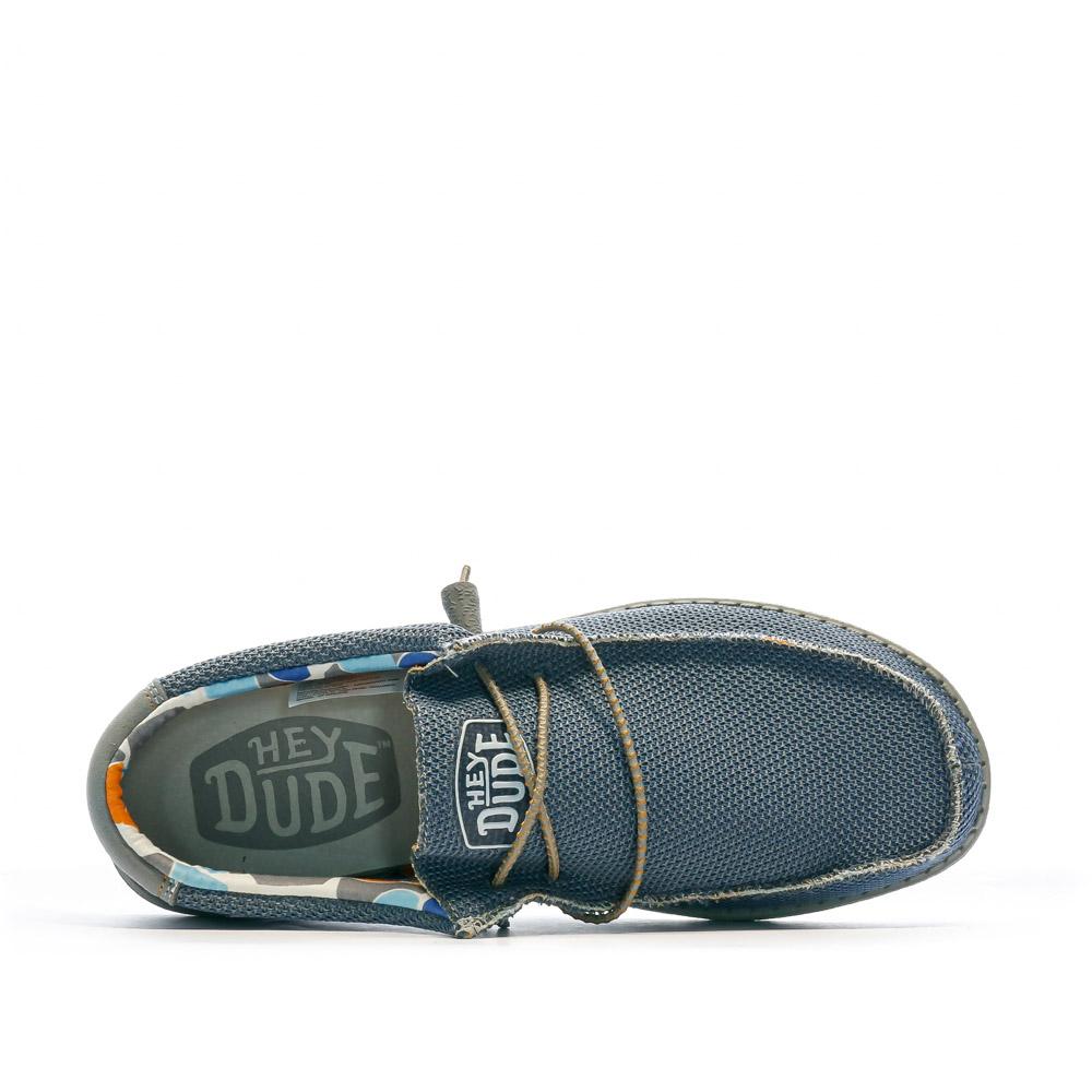 Chaussures Bleu Homme Hey Dude Wally Triple Needle vue 4