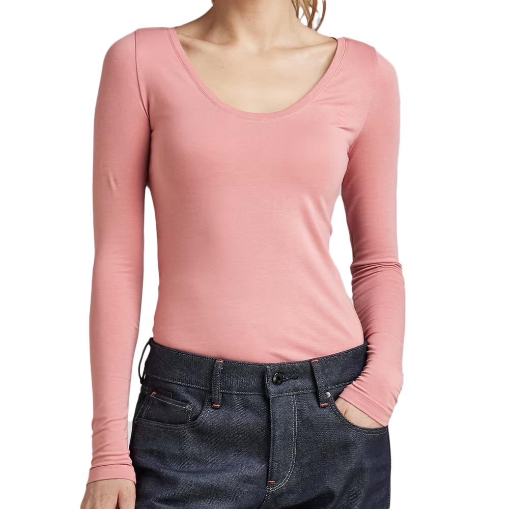 T-shirts Manches Longues Rose Femme G-Star Base R pas cher