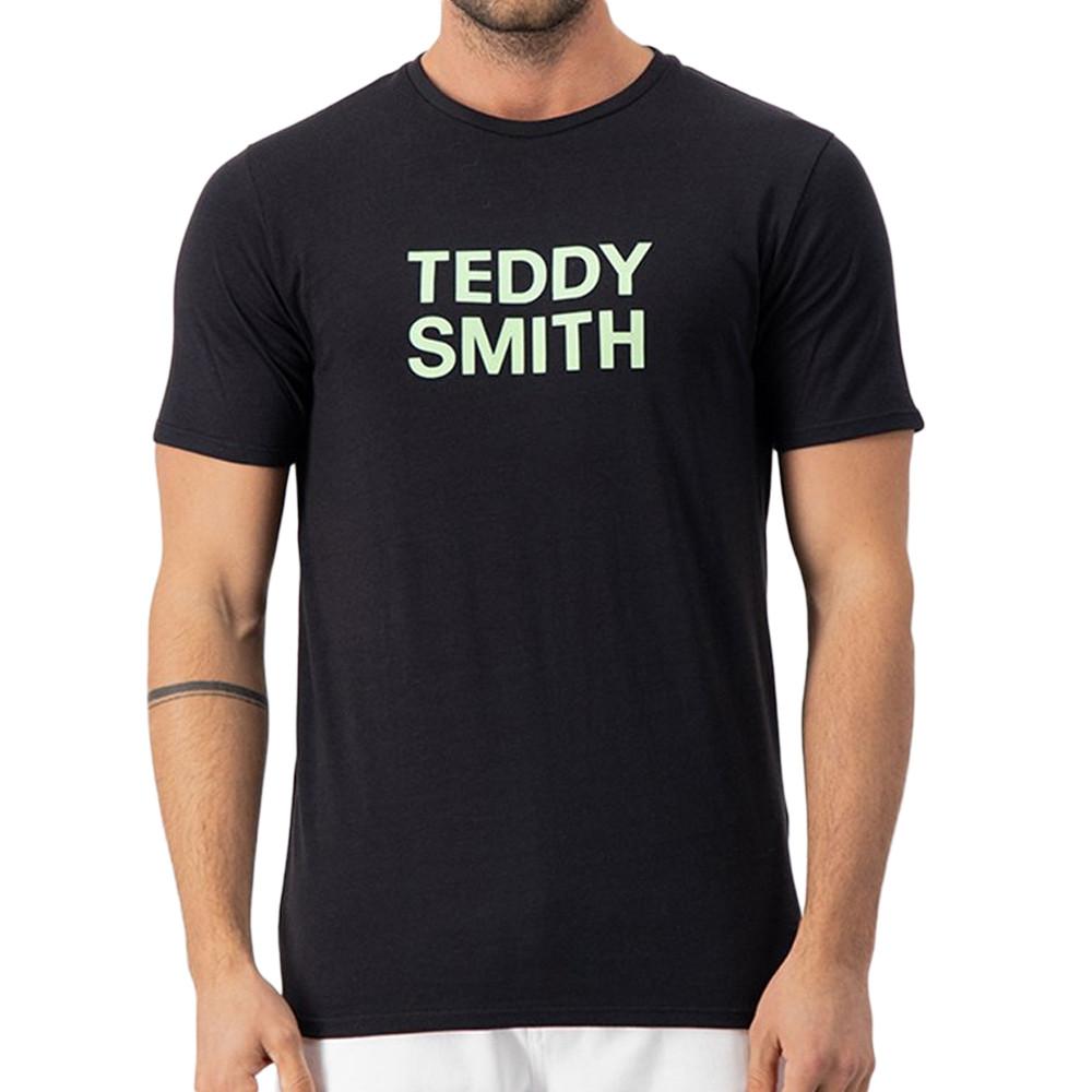 T-shirt Noir Homme Teddy Smith Basic Mc pas cher