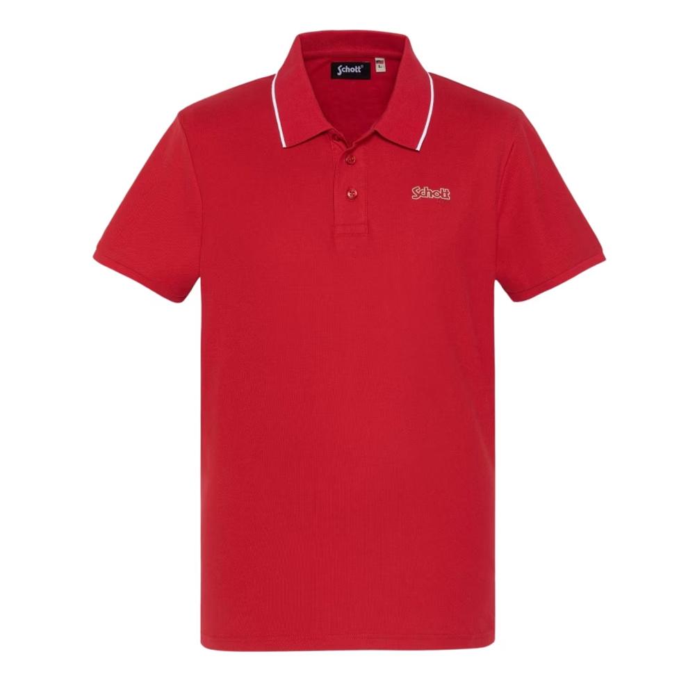 Polo Rouge Homme Schott Pique Paul pas cher