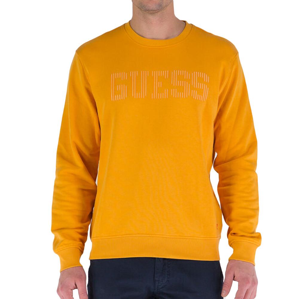 Sweat Orange Homme Guess Beau Cn Fleece pas cher