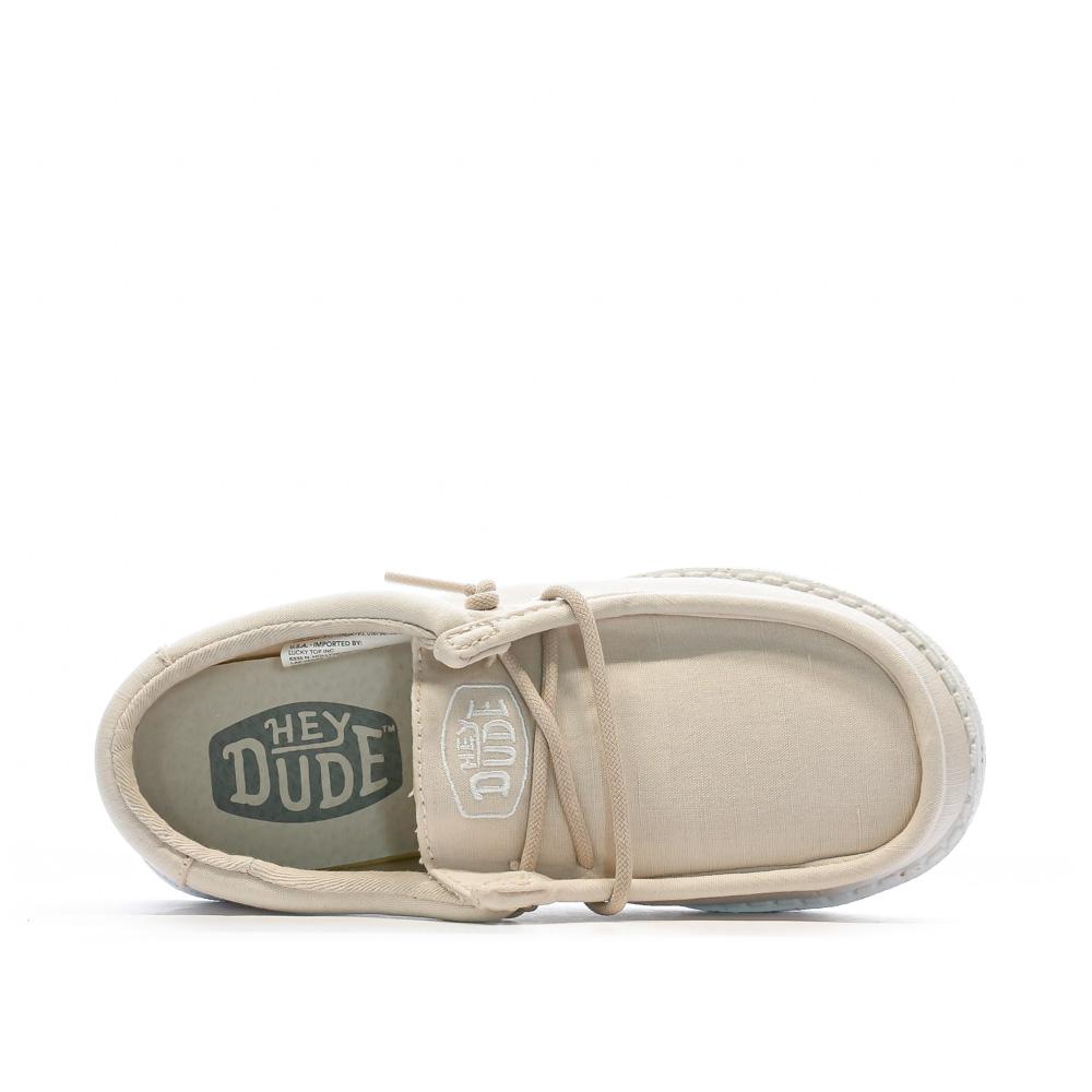 Chaussures Beige Fille Hey Dude Wally Youth Slub Canvas vue 4