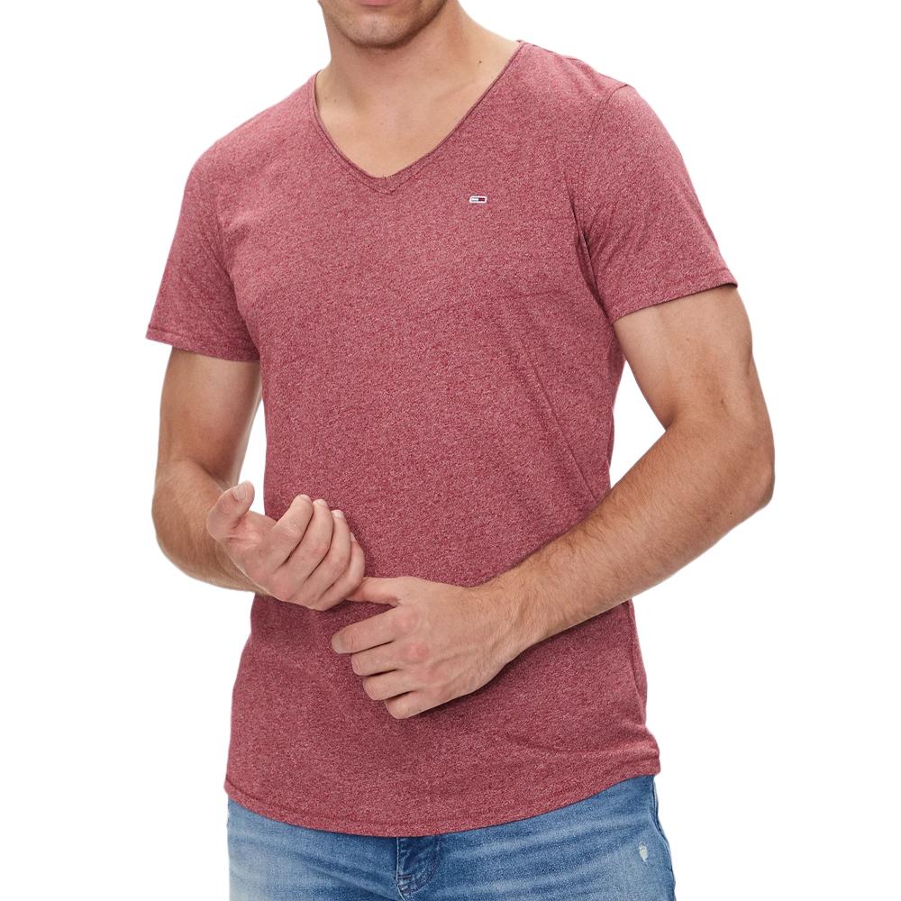 T-shirt Rouge Homme Tommy Hilfiger Xslim Jaspe pas cher