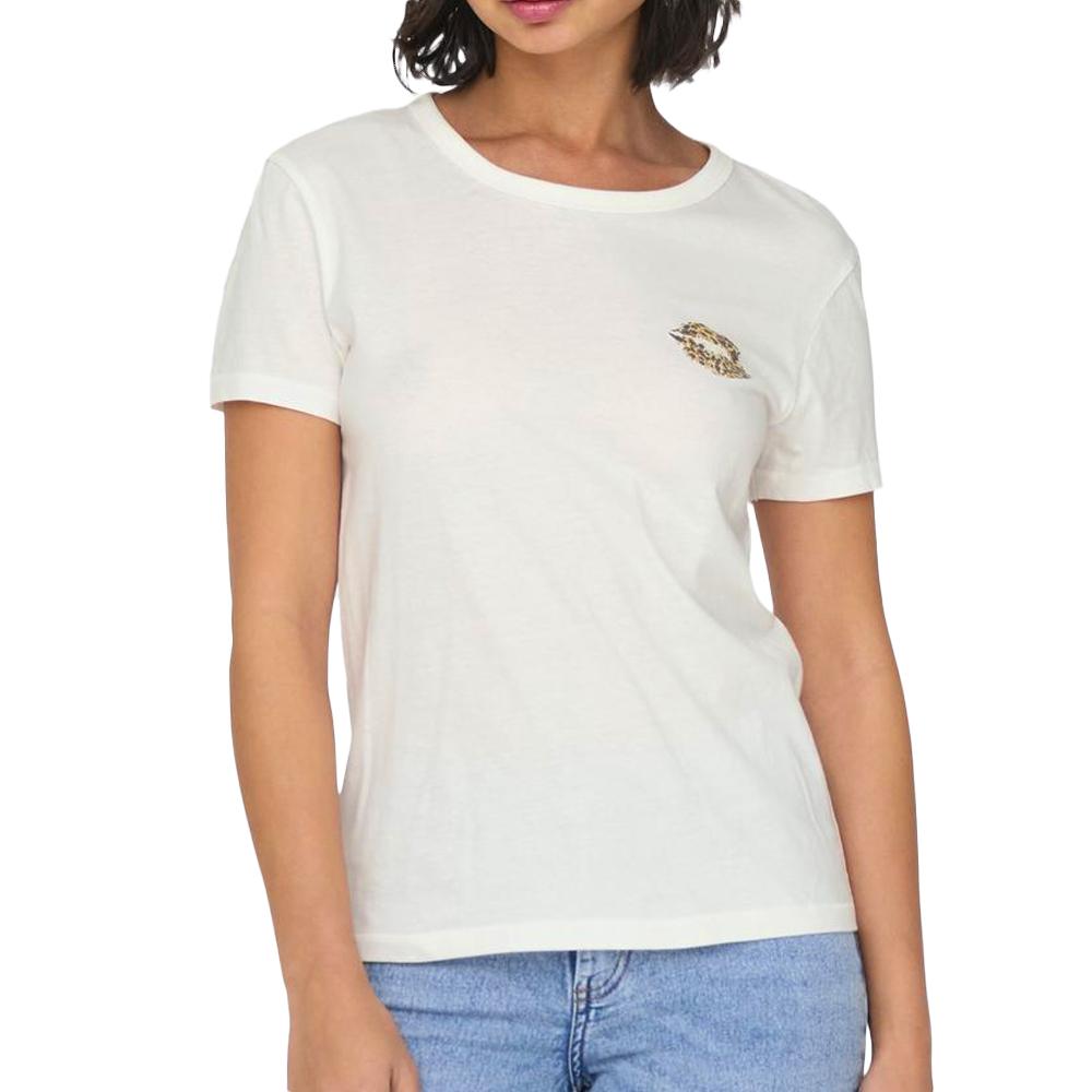 T-shirt Écru Femme JDY Chest pas cher