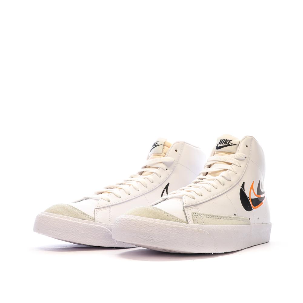 Baskets Blanches/Orange Homme Nike Blazer vue 6