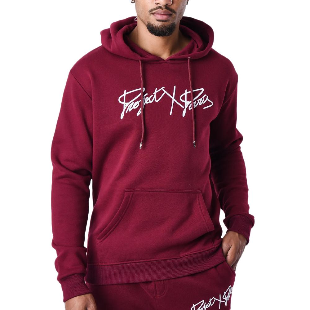 Sweat Bordeaux Homme Project X Paris Basic Full pas cher