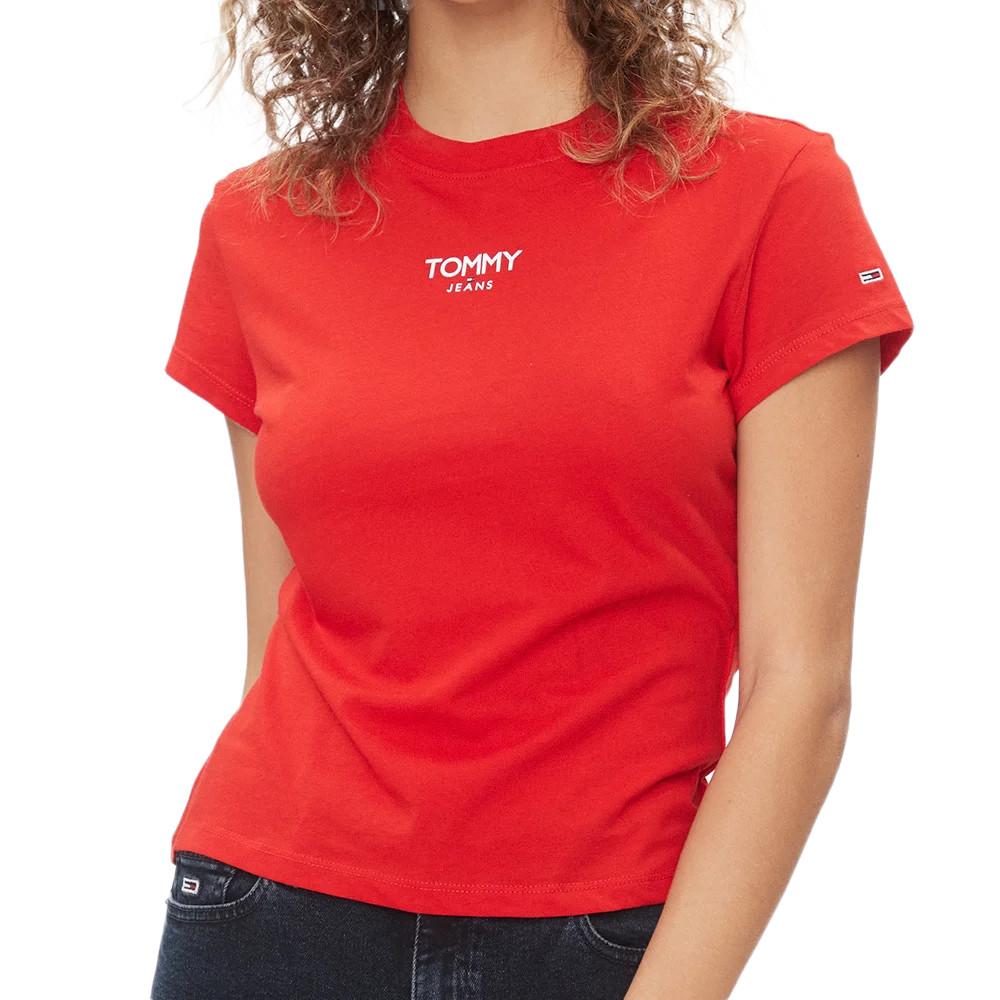 T-shirt Rouge Femme Tommy Hilfiger Essential pas cher