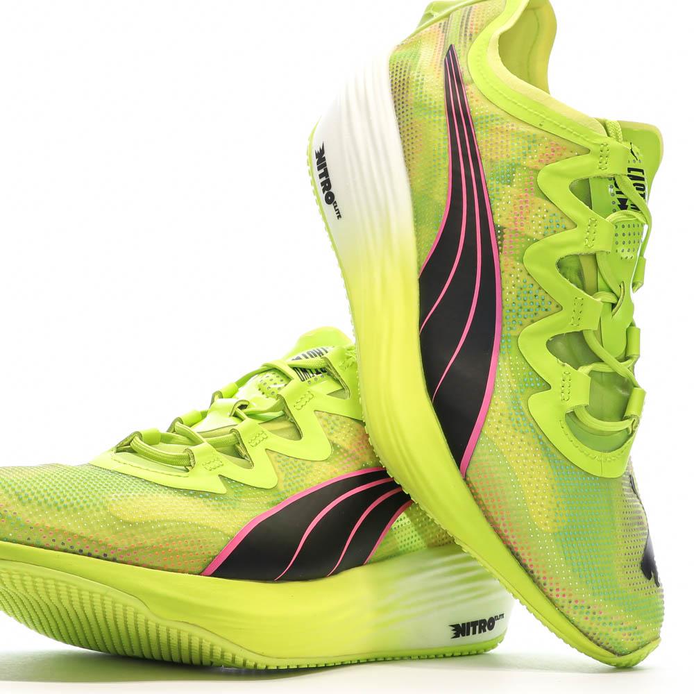 Chaussures de running Jaunes Femme Puma Fast Nitro vue 7