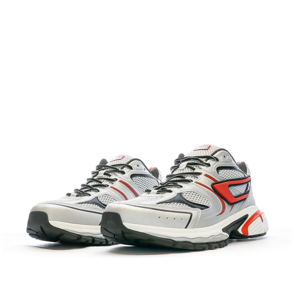 Baskets Grises/Rouge Homme Diesel Serendipity Pro vue 6