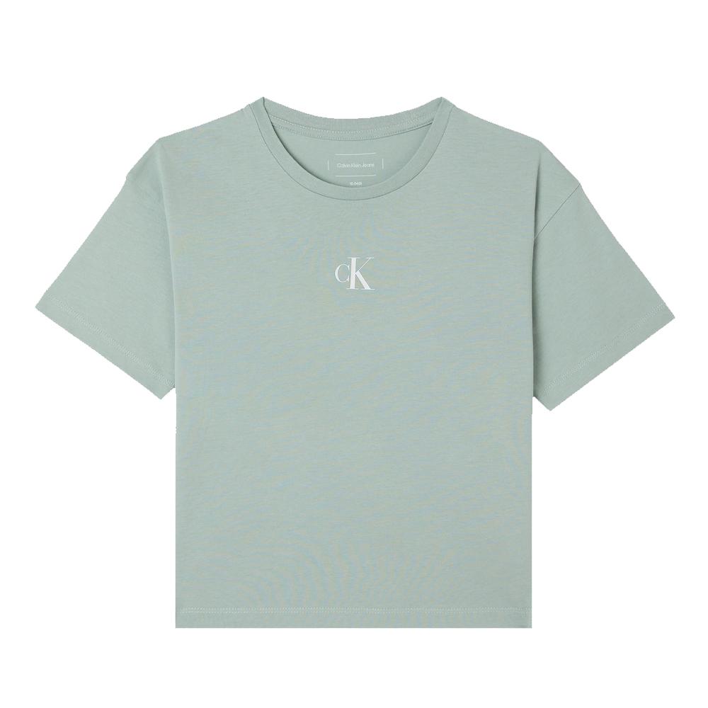 T-shirt Vert Fille Calvin Klein Jeans PHS pas cher