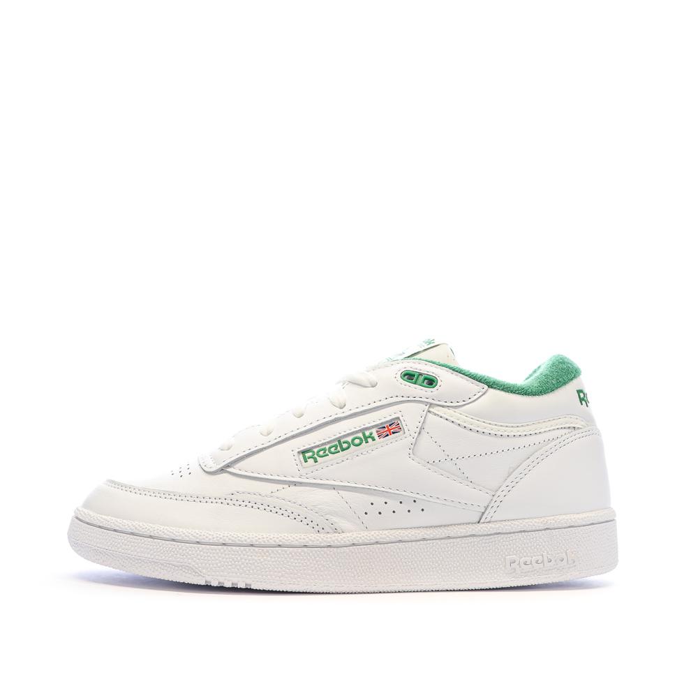 Baskets Blanches/Vertes Homme Reebok Club pas cher