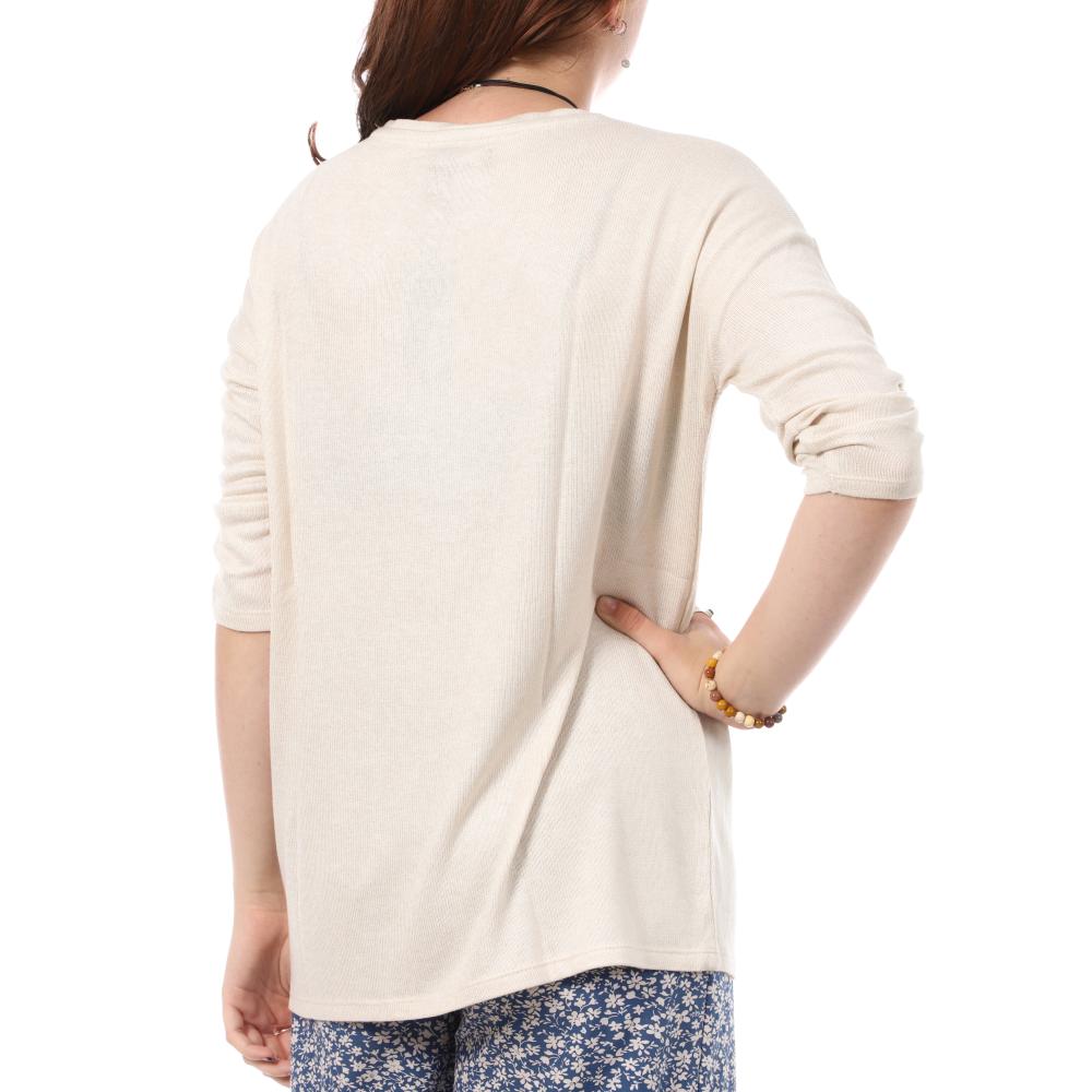 Pull Beige Femme Vero Moda Brianna 3/4 vue 2