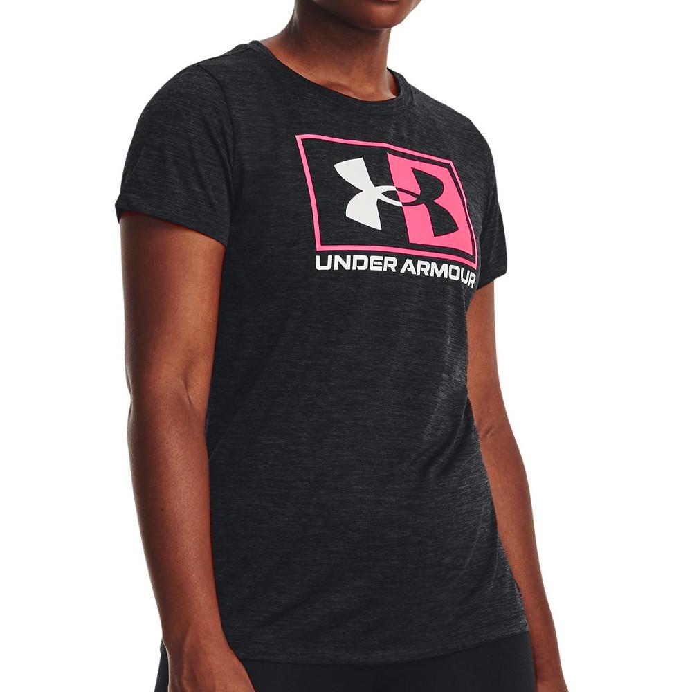 T-shirt Noir/Gris Femme Under Armour Tech Twist Box pas cher