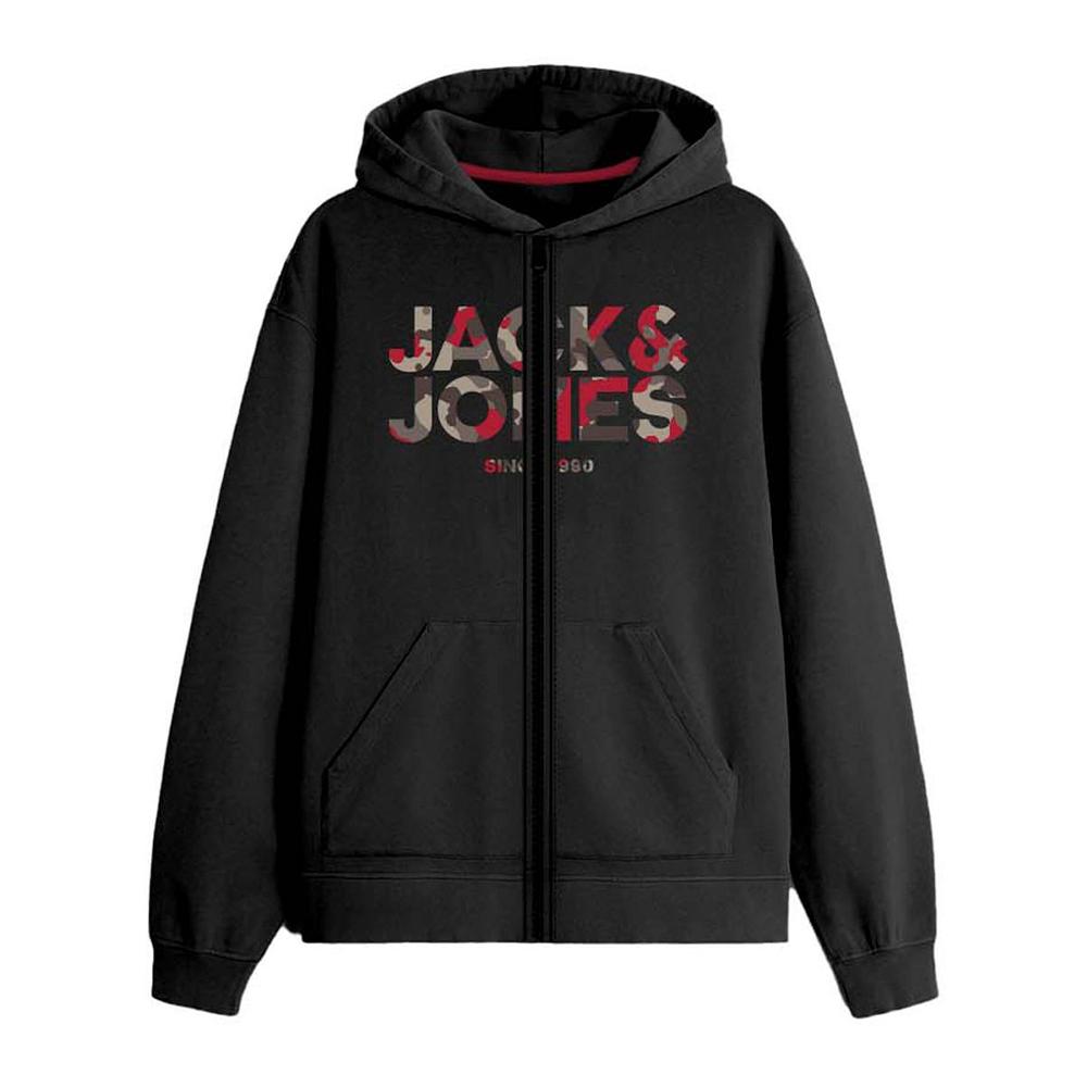 Sweat Zippé Noir Garçon Jack & Jones James pas cher