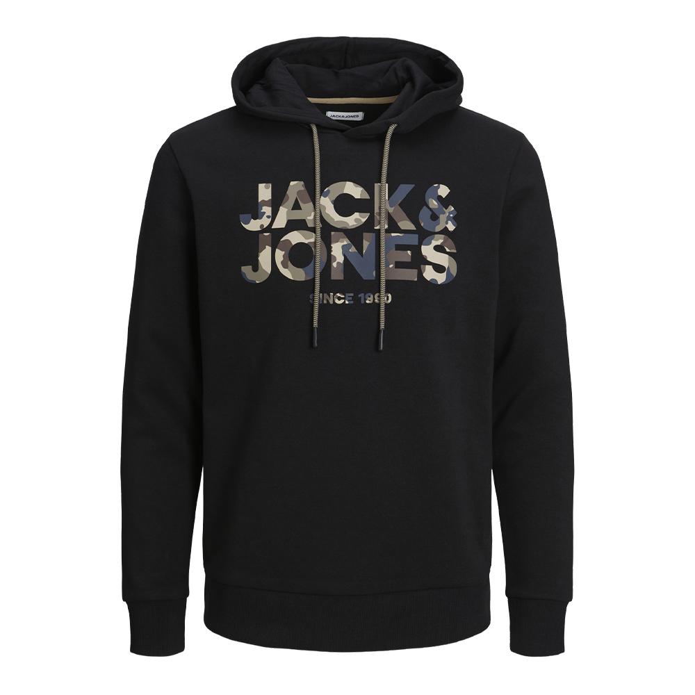 Sweat à Capuche Noir Homme Jack & Jones James pas cher