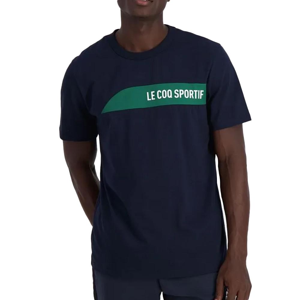 T-shirt Marine/Vert Homme Le Coq Sportif Saison 2 pas cher