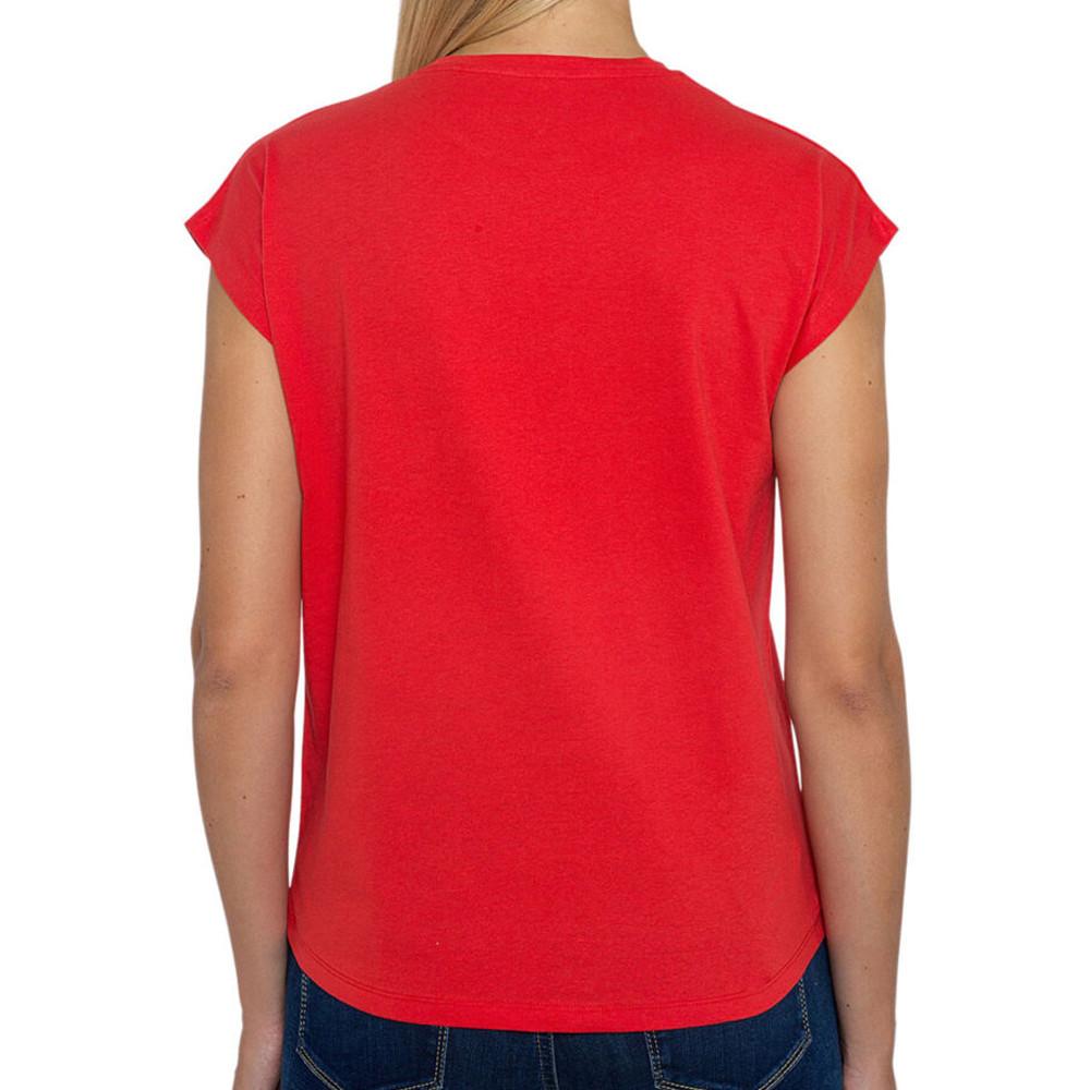 T-shirt Rouge Femme Pepe Jeans Bloom vue 2