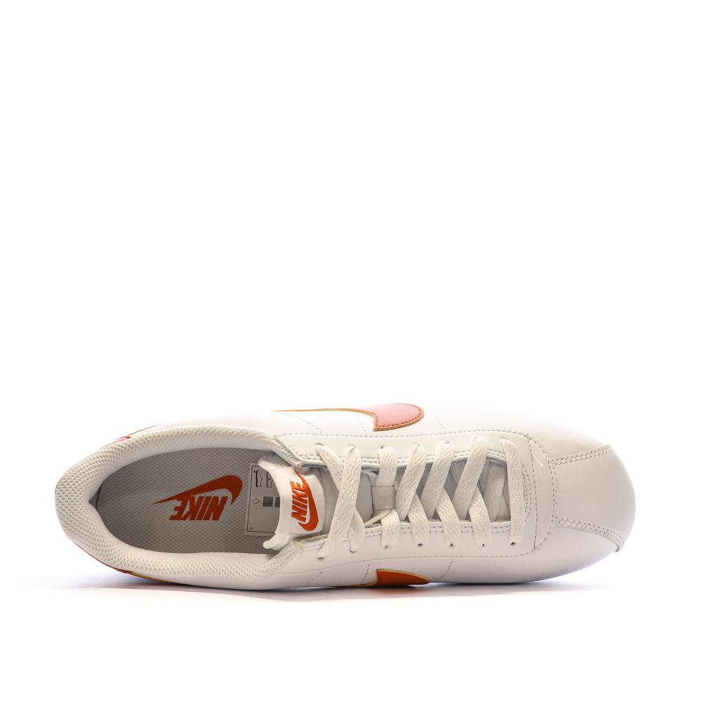 Baskets Blanc/Orange Homme Nike Cortez vue 4